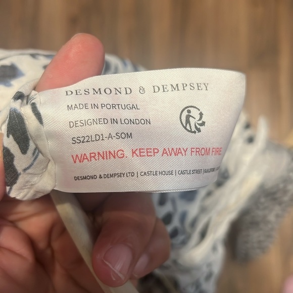 Desmond & Dempsey Jaguar Pajama Shirt | XS | 100% Cotton | Made in Portugal - Picture 4 of 4